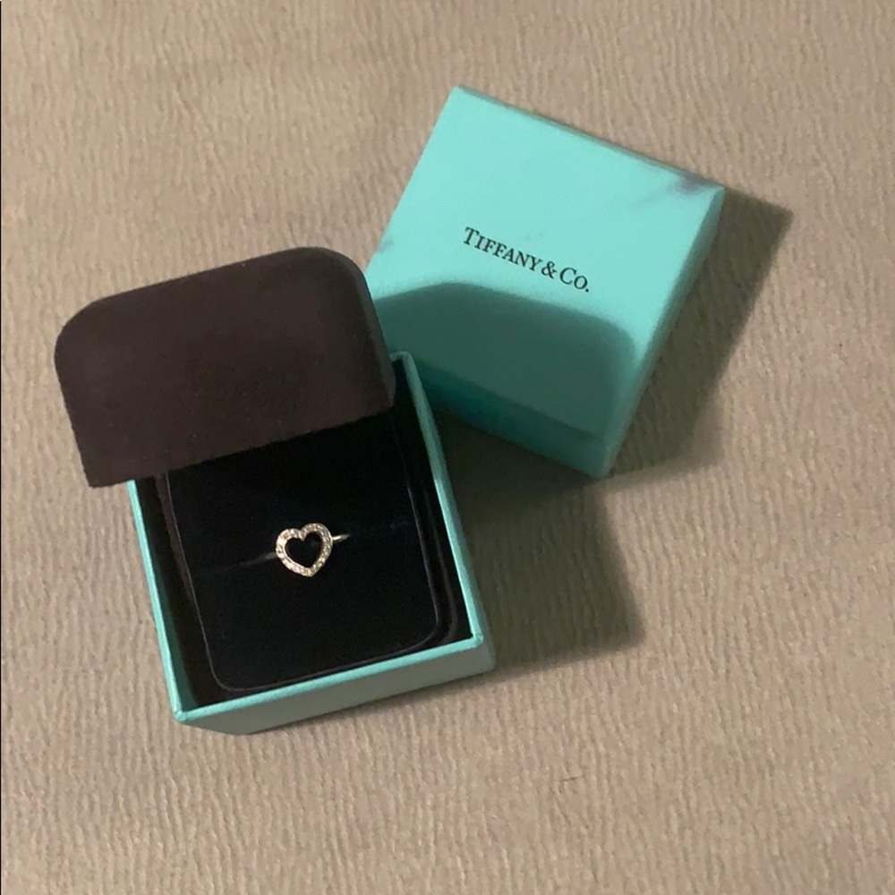 Tiffany Heart Ring Platinum with Diamonds